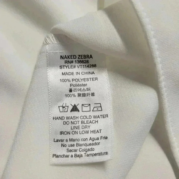 Naked Zebra Small Bright White Strappy Spaghetti Criss Cross Ruffle Layered Tank - Picture 10 of 10